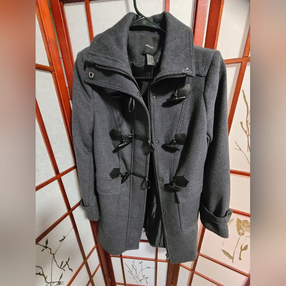 Forever 21 Gray Toggle Pea Coat